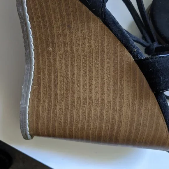 Torrid Black Strappy Wedges - Size 8 - Picture 3 of 5